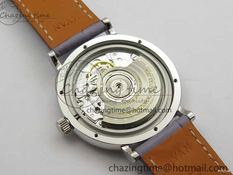 MIROTIME 0227 Attractive Portofino 37mm SS V7F 1:1 Best Edition Gray Dial Diamonds Bezel on Gray Leather Strap A 7091